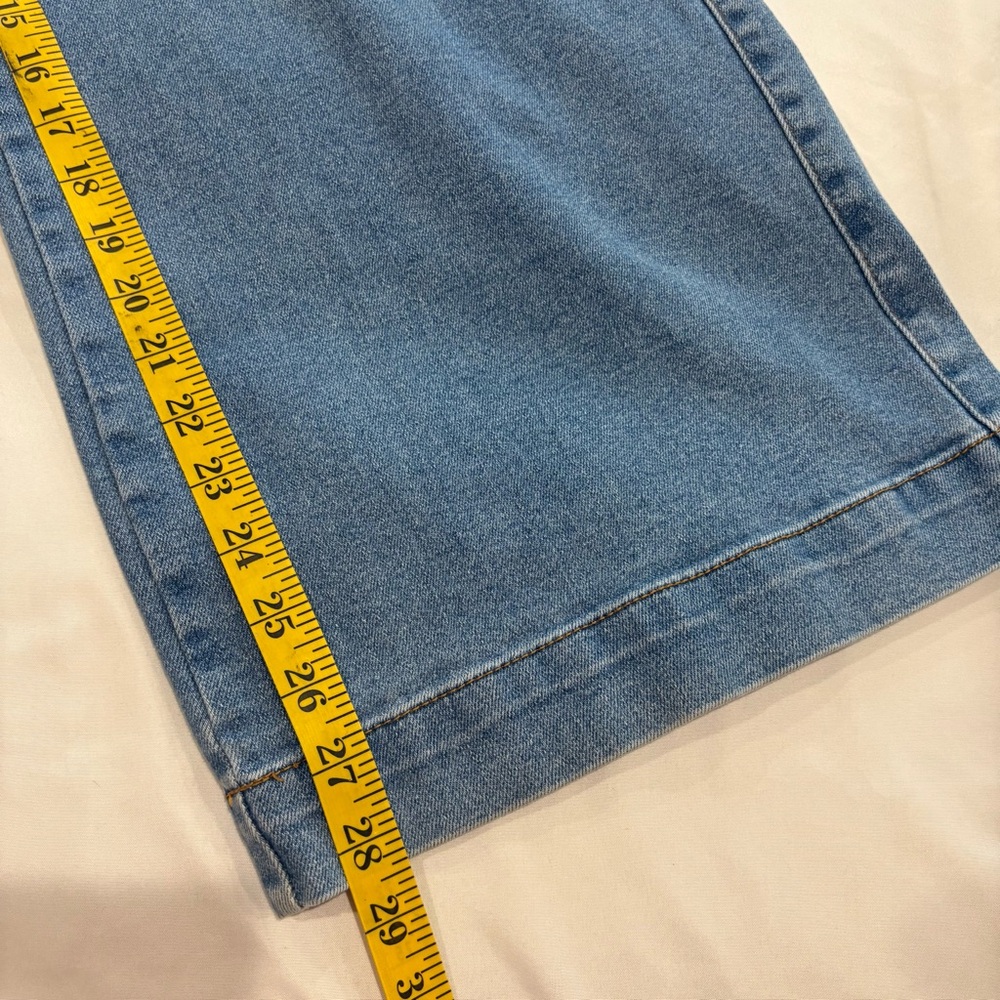 Forever 21 Wide Leg Cargo Jeans Size 29 Light Wash Cropped Y2K - Picture 9 of 10